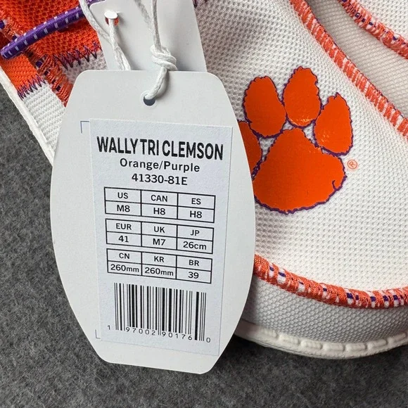 Hey Dude Wally Tri Clemson Orange Purple Men's Size 8 Casual Slip On Loafers NEW - Picture 10 of 16